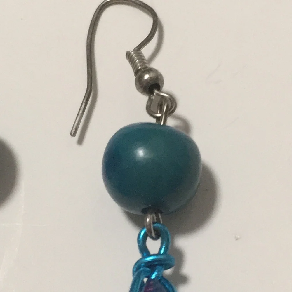 Ladies’ Pink & Blue Fishhook Earrings